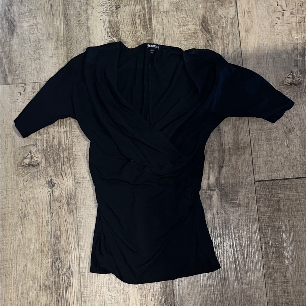 Express Black Wrap Blouse